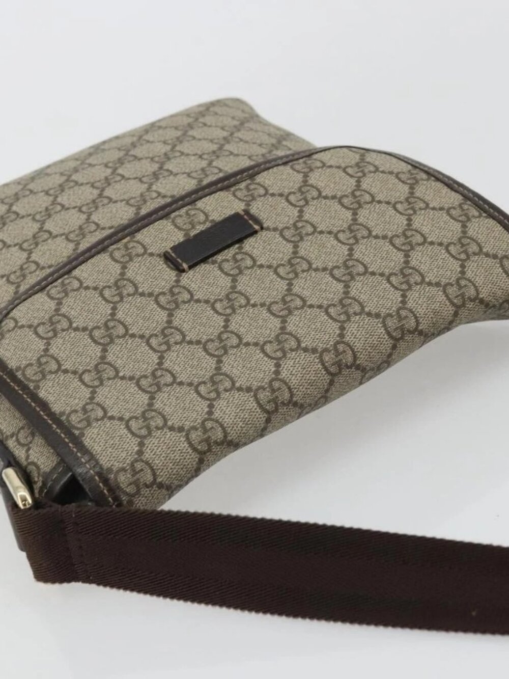 GUCCI GG Supreme Shoulder Bag PVC Beige Gold Auth 175441 - Picture 7 of 16